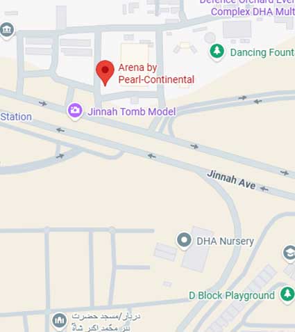 Arena by Pearl-Continental location map