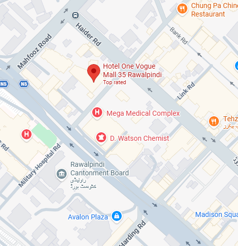 Hotel One Vogue Mall 35 Rawalpindi location map