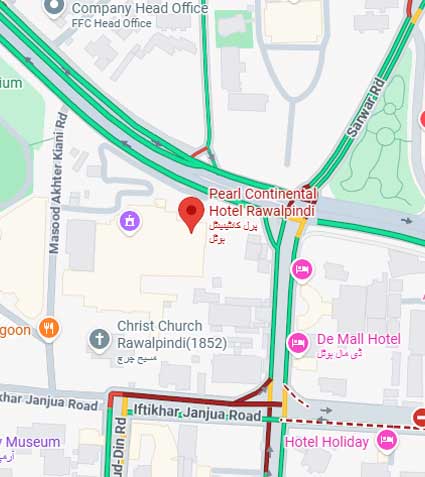 Pearl Continental Hotel Rawalpindi location map