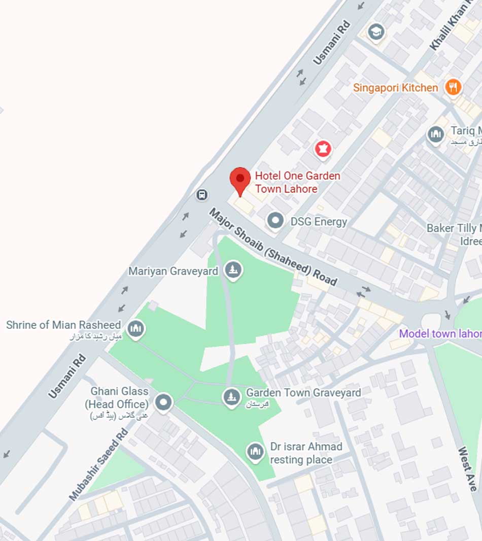 Hotel One Garden Town Lahore location map