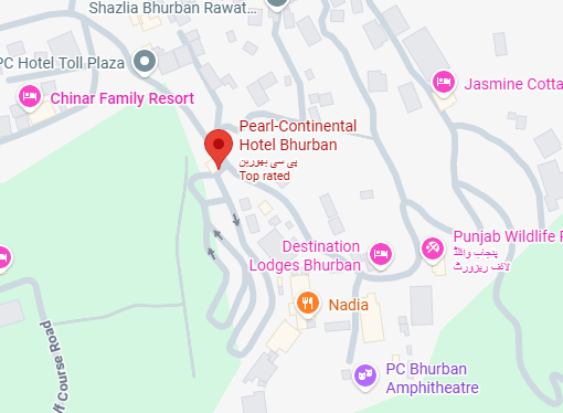 Pearl Continental Hotel Bhurban location map