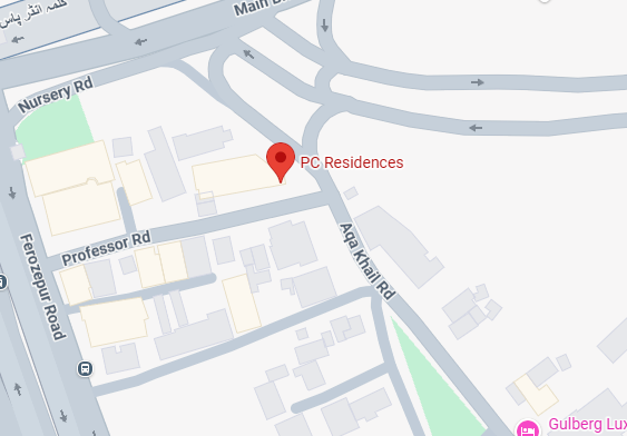 PC Residences Lahore Gulberg location map